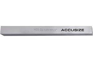 Accusize Industrial Tools 1/2'' x 1/2'' x 6'' (Width x Height x Oal) H.S.S. Plus 5% Cobalt Lathe Tool Bit, 5095-0130