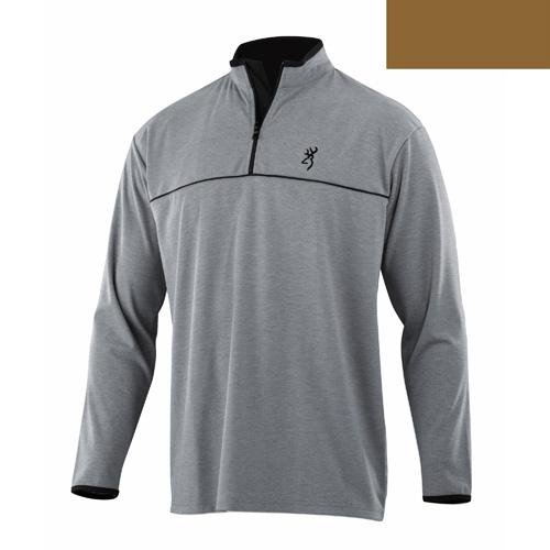 Browning highline 1/4 zip shirt, brown, large