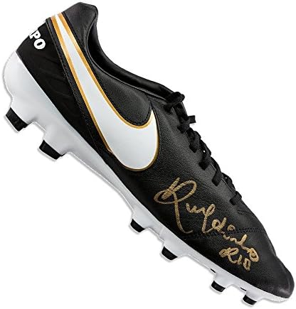 Icons Shop Unisex's ICRBT1 Ronaldinho Signed Black Nike Tiempo Boot, Multi-Colour