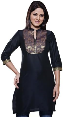 In-Sattva Colors Womens Indian Ethnic Contrast Yoke Casual Kurta Tunic
