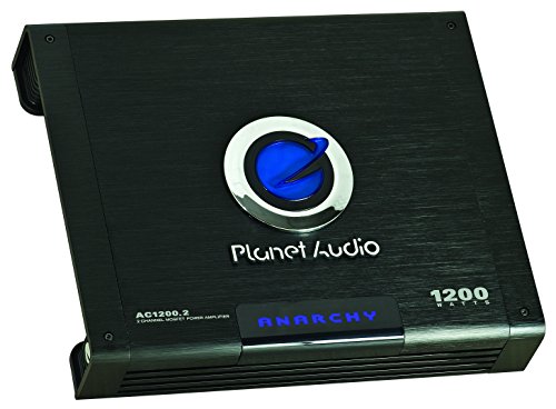 Planet Audio AC1200.2 2 Channel Car Amplifier - 1200 High Output, High/Low Level Inputs, High/Low Pass Crossover, Hook Up to Subwoofer for Bass