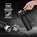 Thermoflask, Eccomum 20 oz Vacuum flask, 18/8 Stainless Steel Double Wall Water Bottle, Insulated, BPA Free, Lightweight, Leak Proof, Wide Mouth with Finger Belt, Finger-Print Free Texture - Black