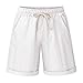 XinYangNi Women's Outdoor Casual Elastic Waist Knee Length Curling Bermuda Shorts with Drawstring
