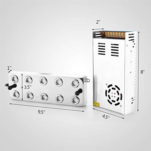VEVOR 10 Head Ultrasonic Mist Maker Fogger 250W 5KG/H Mist Maker Fogger Air Humidifier w/Transformer Accessories for Industrial Scenic Agriculture Greenhouse Hydroponics Garden/Lawn/Pond
