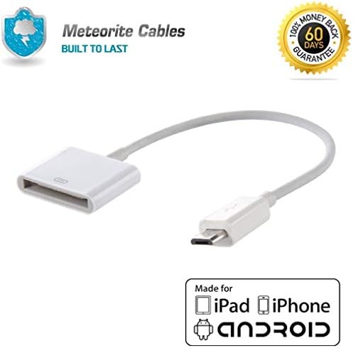 (60 Day Warranty) 30Pin Male to Micro USB Female Cable Adapter Converter for iPhone4 to Android White