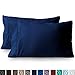 Bare Home Microfiber Pillow Cases - Standard/Queen Size Set of 2 - Cooling Pillowcases - Double Brushed - Dark Blue Pillowcases 2 Pack - Easy Care (Standard Pillowcase Set of 2, Dark Blue)