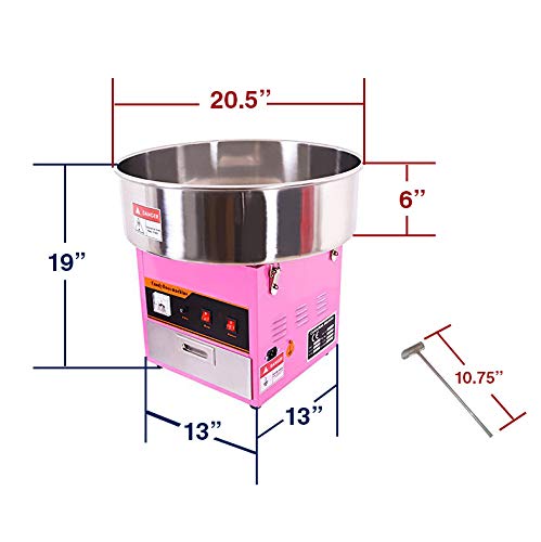 Clevr Large Commercial Cotton Candy Machine Party Candy Floss Maker Pink - Thumbnail 3
