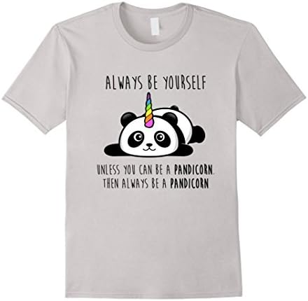 Mens Always Be Yourself Unless You Can Be a Pandicorn T-Shirt 3XL Silver