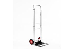 LEADALLWAY Hand Truck Aluminum Foldable Hand Cart with 6" Wheels 220 lbs Capacity