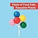 Oasis Supply Multicolored Balloon Cluster Cake & Cupcake Topper, Reusable Plastic Topper For Cake Decorations, 5” Tall, 4 Pack