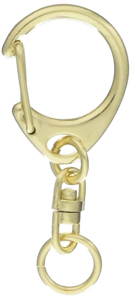 日本紐釦貿易(Nippon Chuko) 回転カン付きワンタッチキーホルダー金具 10個入り 全長4.5cm ゴールド KD11 アクセサリー アクセサリー材料 キーホルダー金具商品画像