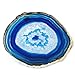 Agate Coaster Cup Mat Blue Colour 3.5 Inches - 4 Inches Natural Beautiful Blue Crystal Gemstone Agate Beverage Coasters for Drinks Gift Set of 4 with Feet