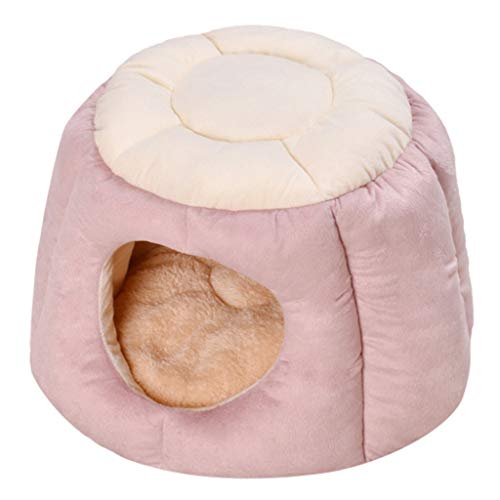 Cat Sleeping Bag, Inkach Pet Tent Bed for Small Dogs Nest Kennel Comfy House, Puppy Kitten Cave Bed Liner Soft Warm Nest Kennel Sleeping Mat Pad (M, Pink)
