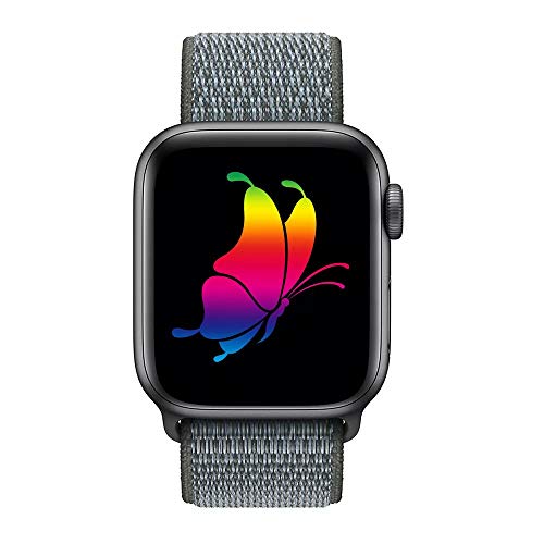 HILIMNY Sport Loop Watch Band 38mm, Soft Nylon Strap, with Hook and Loop Fastener, Band Compatible with for iwatch Series 4, Series 3, Series 2, Series 1 (38mm, Stormy Gray)