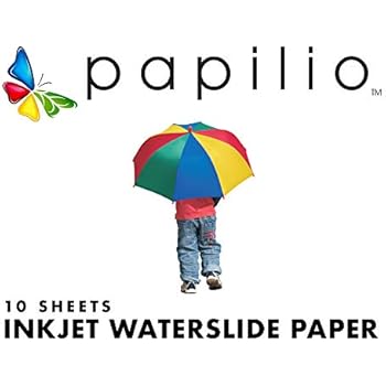 Amazon.com : Papilio Inkjet Waterslide Decal Paper - 10 sheets, Clear : Office Products
