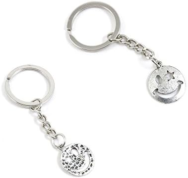 100 PCS Smile Face Keychain Keyring Jewelry Making Charms Door Car Key Tag Chain Ring J3GY3J