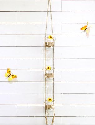 KALENDS Rope Hanging Planter Set Flower Pots Plant Containers, Decorative Display Bowls