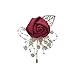 6 Pieces Handmade Groomsmen Silkflower Burgundy Rose Boutonniere Pin for Wedding Suit Groom Groomsmen Brooch Rose with Pearls Boutonniere(Wine Red)