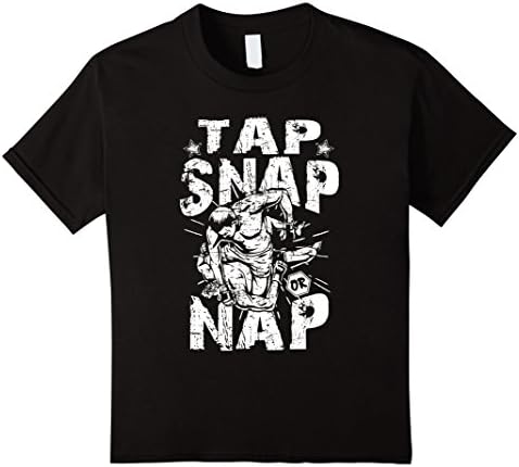Kids Tap Snap Or Nap - Martial Arts Jiu Jitsu T Shirt 12 Black