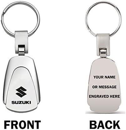 Personalized Suzuki Keychain & Keyring - Chrome Teardrop