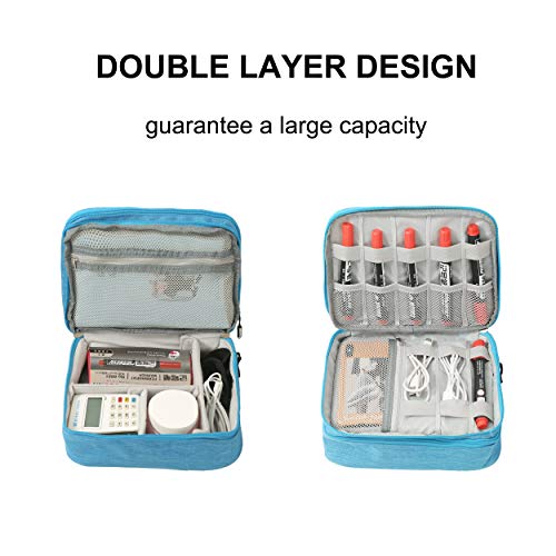 image for GUOHAN Double Layer Electronic Organizer Travel Universal Cable Organi