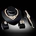 DDLBiz Women Gold Color Wedding Party Rhinestone Necklace Bracelet Ring Earrings Set