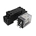 TWTADE/DC 24V Relay 10A Electromagnetic Power Coil Relay 8 Pins DPDT 2NO+2NC with Indicator Light and Socket Base -YJ2N-LY
