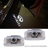 SUNKISSED 2 Pcs Car Logo Lights Ghost Light Door Light Projector for Infiniti Compatible FX/G/Q50/Q60/M/EX/QX50/QX56/QX70/QX80 Emblem Accessories