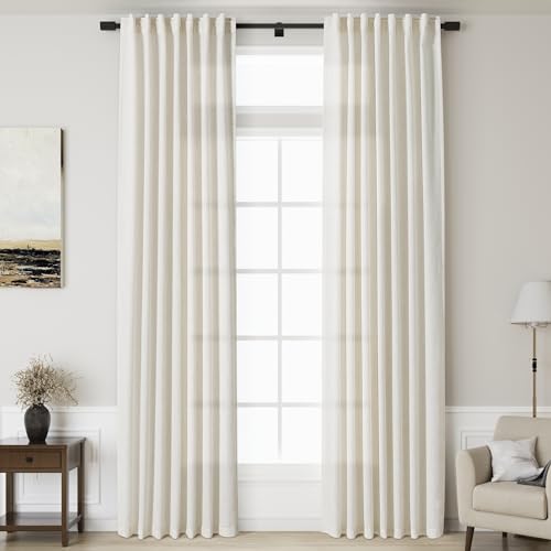 Cream Linen Curtains Long