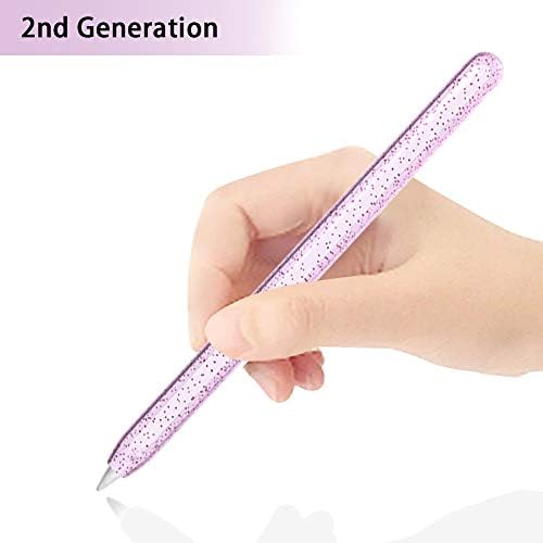 FayYang Apple Pencil Case Compatible Apple Pencil 2nd Generation, Soft TPU Anti-fall and Shock-proof Protective Pencil Shell Cover for Apple Pen 2,Transparent Purple