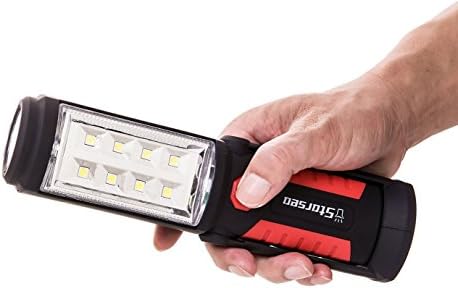 Starsea Rechargeable 3000mAh COB LED Work Light for Home Auto Camping Emergency Kit Portable Work Lights With Hanging Hook, 2 Magnetic Holders, Multifunction Flashlight