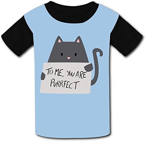 wdwiDEF2287 Funny Cat Kids Tee T-Shirt Short Sleeve Costume S