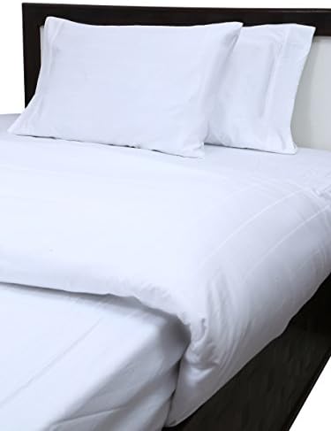 Max Staunch Extra Deep 6-piece sheet set 16"/40CM Deep (1 Fitted Sheet, 1 Flat Sheet and 4 Pillow Cases) 100% Cotton 400 TC (Uk King, White solid)