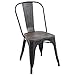 Poly and Bark Trattoria Side Chair with Elm Wood Seat in Bronze