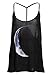 Black Moonchild Look Loose Fit Moon Print Racerback Tank Top Muscle Tee – Size Large