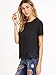 Romwe Women's Short Sleeve Cut Out Summer Blouses Causal T-Shirts Black S