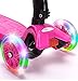 ChromeWheels Scooters for Kids, Deluxe Kick Scooter Foldable 4 Adjustable Height 150lb Weight Limit 3 Wheel, Lean to Steer LED Light Up Wheels, Best Gifts for Girls Boys Age 3-12 Year Old, Pink