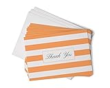 Orange Striped Thank You Cards - 48 Classic Note
