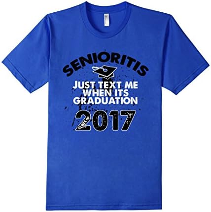 Men's Class of 2017 High School or College Graduation Gift Shirts XL Royal Blue