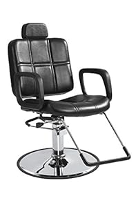 Reclining Shampoo Styling Hydraulic Barber Chair Hair Beauty Salon Equipment Black