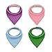 Alva Stylish Baby Solid Bandana Drool Bibs for Boys and Girls 4 Pack of Super Absorbent Baby Gift Sets SJB01