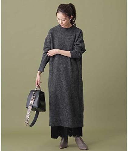 Amazon ナノ ユニバース Static Care マキシニットワンピース D グレー2 36 ワンピース チュニック 通販