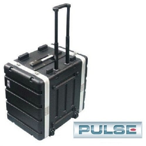 Pro Audio DJ Rolling ABS Rack Mount Flight Case Stackable Electronic Equipment Case- Seven Rack Spaces 7RU