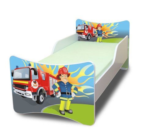 Best For Kids Babybett Kinderbett Jugendbett 70x140 mit Matratze 10 cm und Lattenrost SONDERANGEBOT !!! (Feuerwehr)