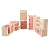 Peradix Wooden Doll House Furniture Play Kitchen Set