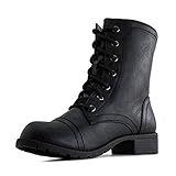 Kali Footwear Women's Winner Mid Calf Faux Leather Fashion Combat Boots