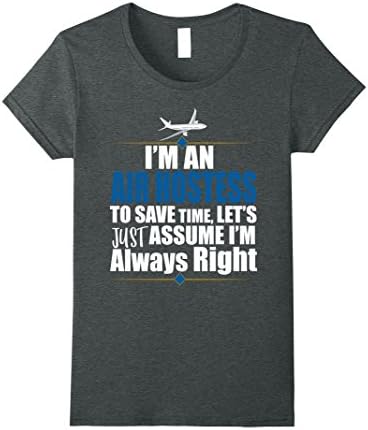 Womens Storecastle: I'M An Air Hostess Flight Attendant T-Shirt Small Dark Heather