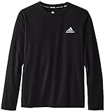 adidas Big Boys' Essential Clima Long Sleeve Tee, Black, Small