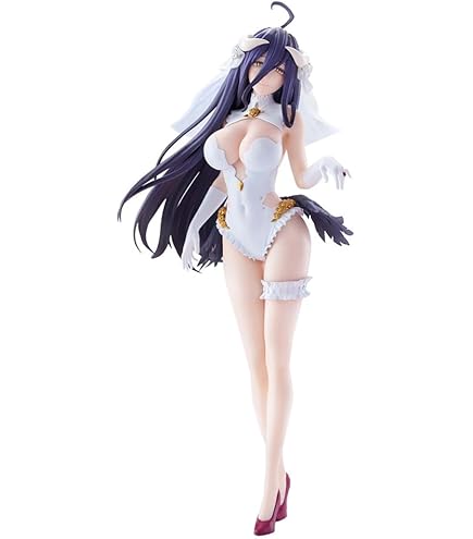 Gooyeh Albedo Figuur Actie Figuren Albedo zwarte jurk rok staande pose standbeeld model ornamenten voor thuis decoratie Boxed Anime Figuren Collectie Geschenken 20 cm
