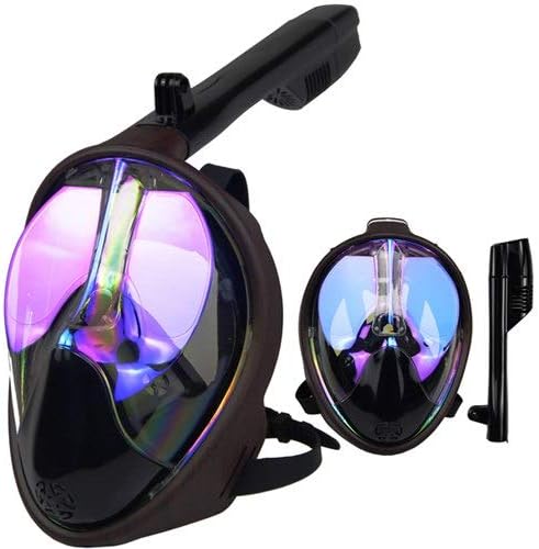 CHQSMZ Diving Mask Cool Diving Equipment Diving Mask Scuba Mask Underwater Anti Fog Full Face Snorkeling Mask Men Women Kids Swimming Snorkel L/Xl Blue Lens-Wood